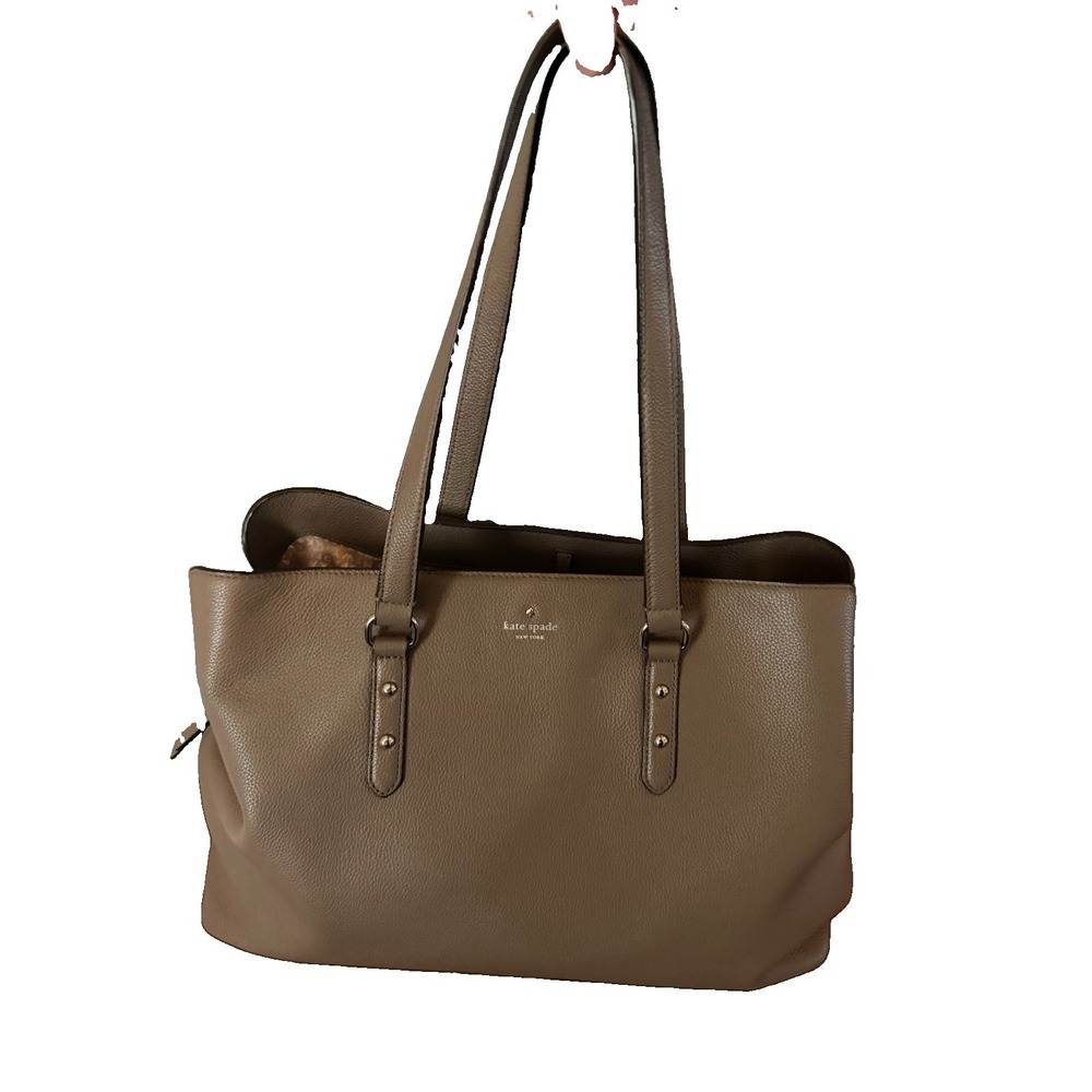 Kate Spade Larchmont Avenue Large Evangelie Leather Tote Taupe WKRU5617
